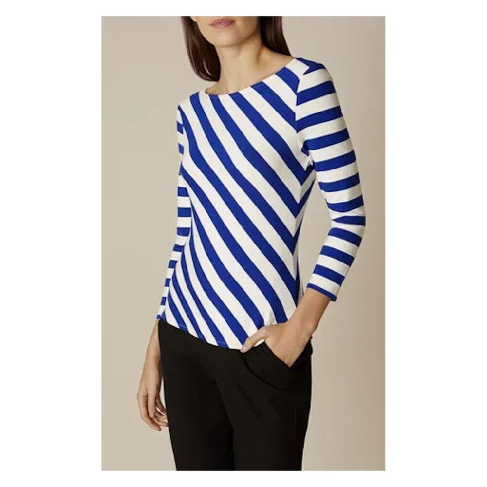 KAREN MILLEN Striped Ponte Knit Top